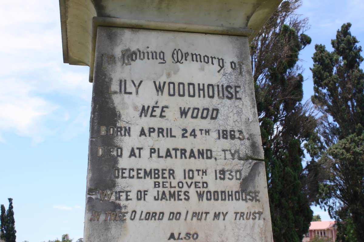 WOODHOUSE Lily nee WOOD 1863-1930