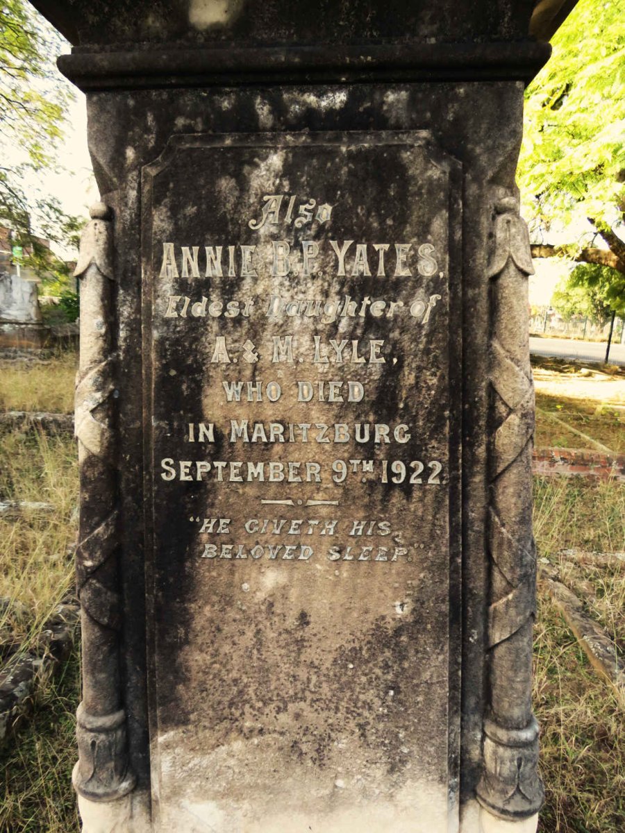 YATES Annie B.P. nee LYLE -1922