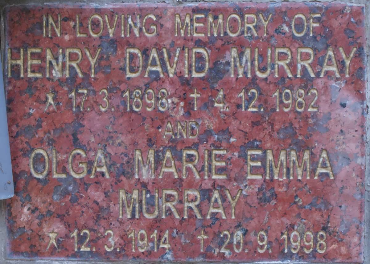 MURRAY Henry David 1898-1982 &amp; Olga Marie Emma 1914-1998