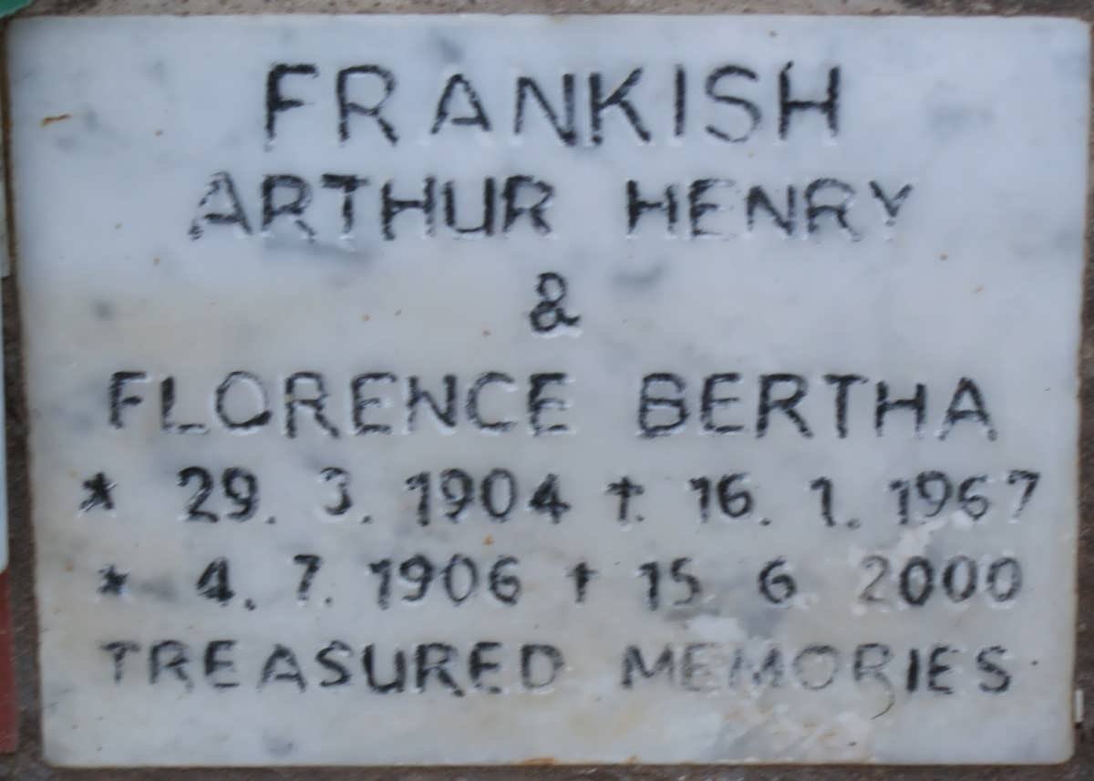 FRANKISH Arthur Henry 1904-1967 &amp; Florence Bertha 1906-2000