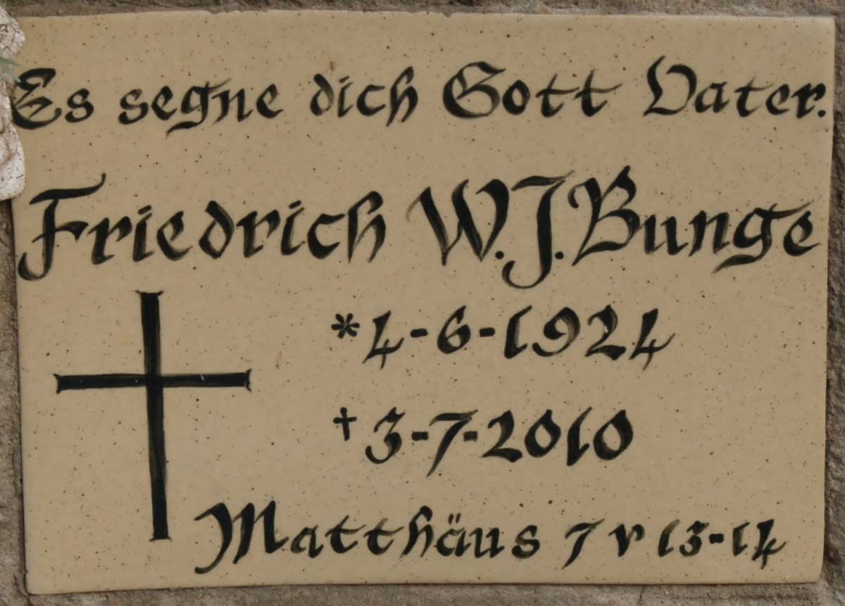 BUNGE Friedrich W. J. 1924-2010
