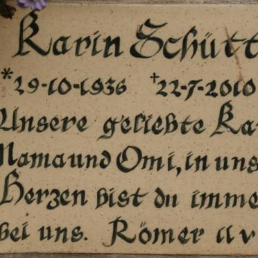 SCHÚTTE Karin 1936-2010