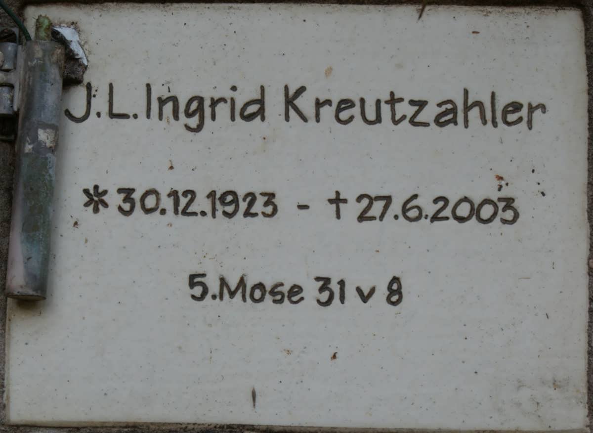 KREUTZAHLER J.L. Ingrid 1923-2003
