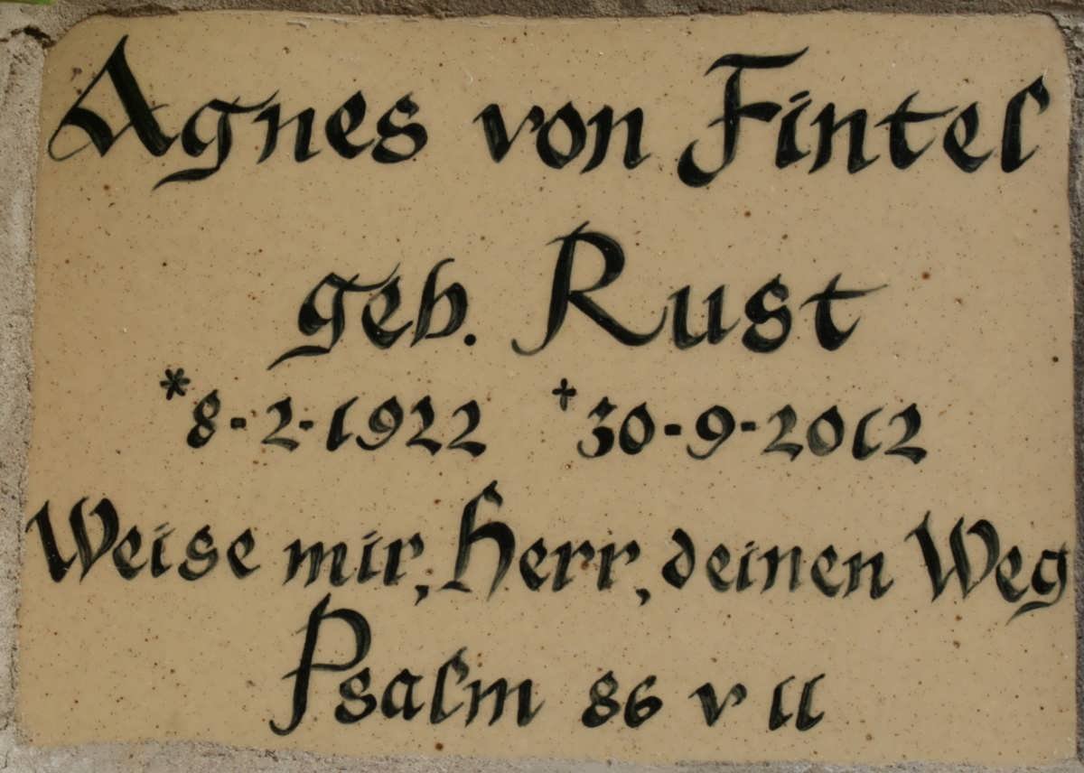 FINTEL Agnes, von nee RUST 1922-2012