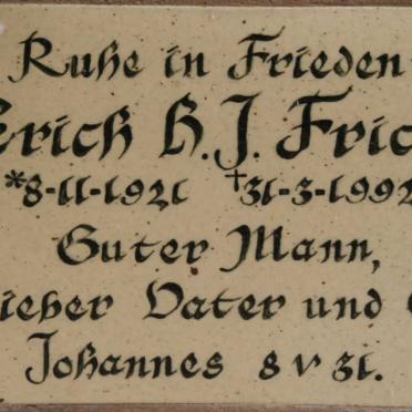 FRICKE Erich H.J. 1921-1992