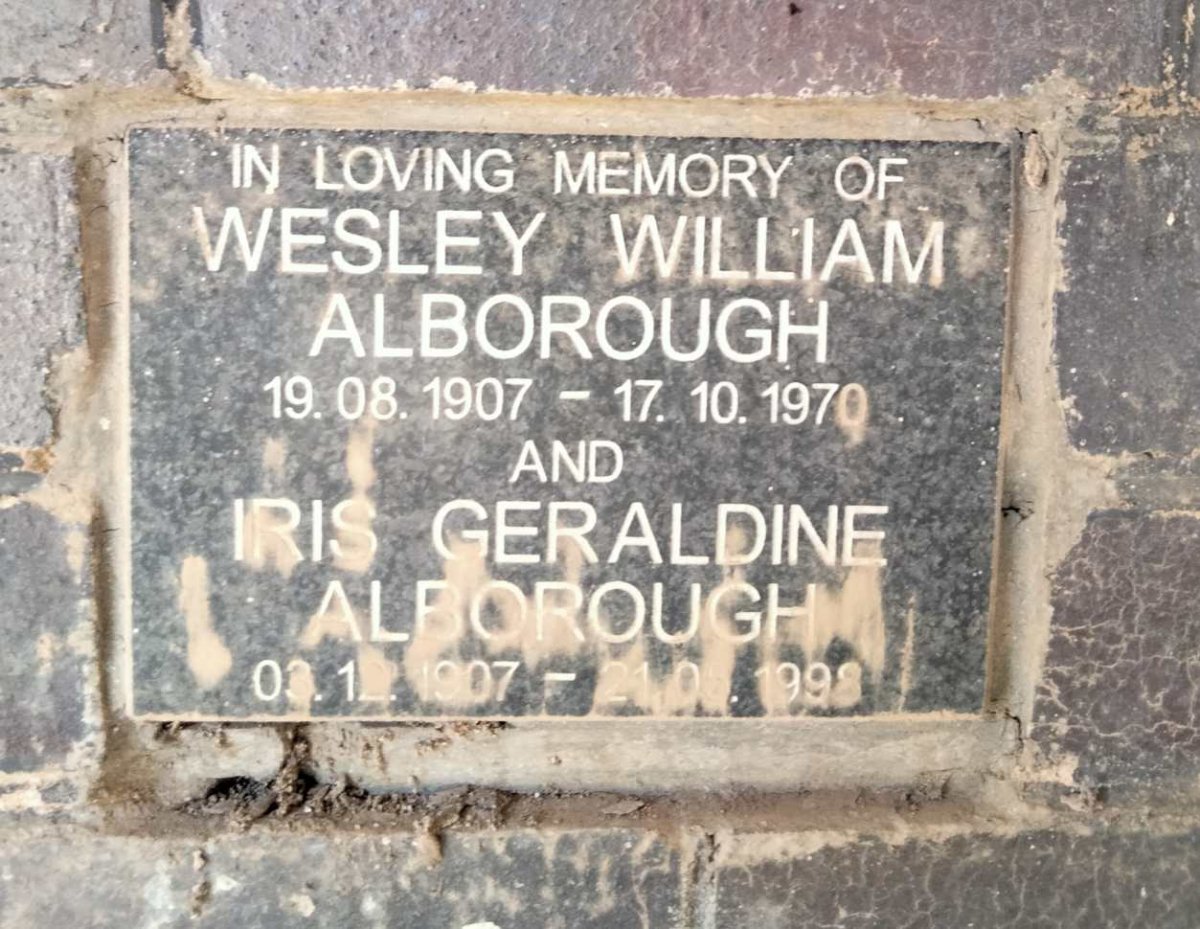 ALBOROUGH Wesley William 1907-1970 & Iris Geraldine 1907-1998
