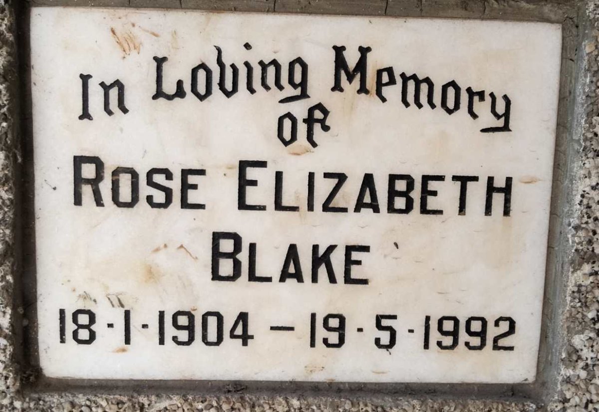 BLAKE Rose Elizabeth 1904-1992