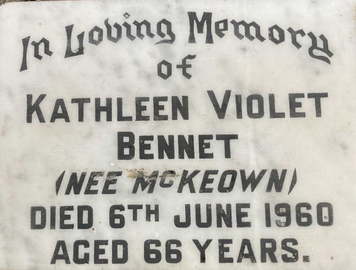 BENNET Kathleen Violet nee MCKEOWN -1960