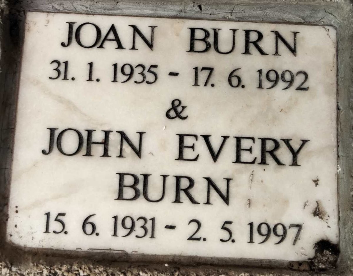 BURN John Every 1931-1997 & Joan 1935-1992