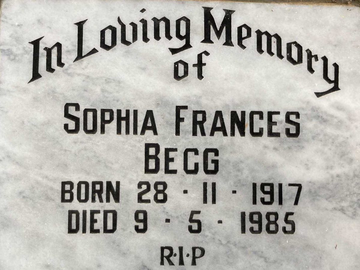 BECG Sophia Frances 1917-1985