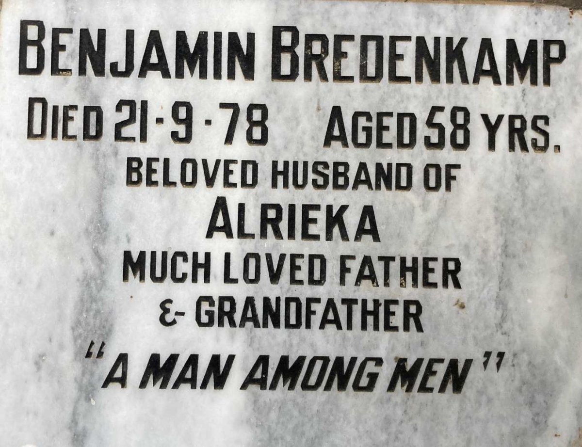 BREDENKAMP Benjamin -1978