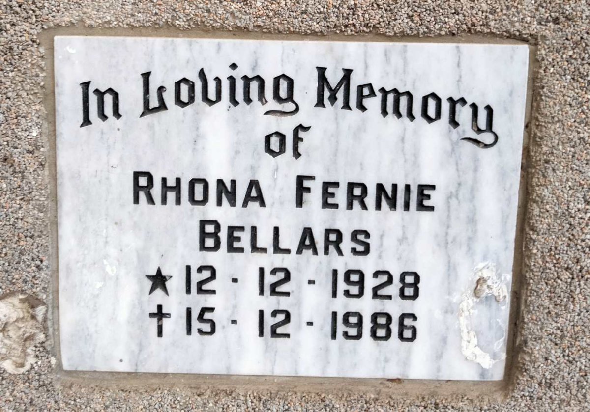 BELLARS Rhona Fernie 1928-1986