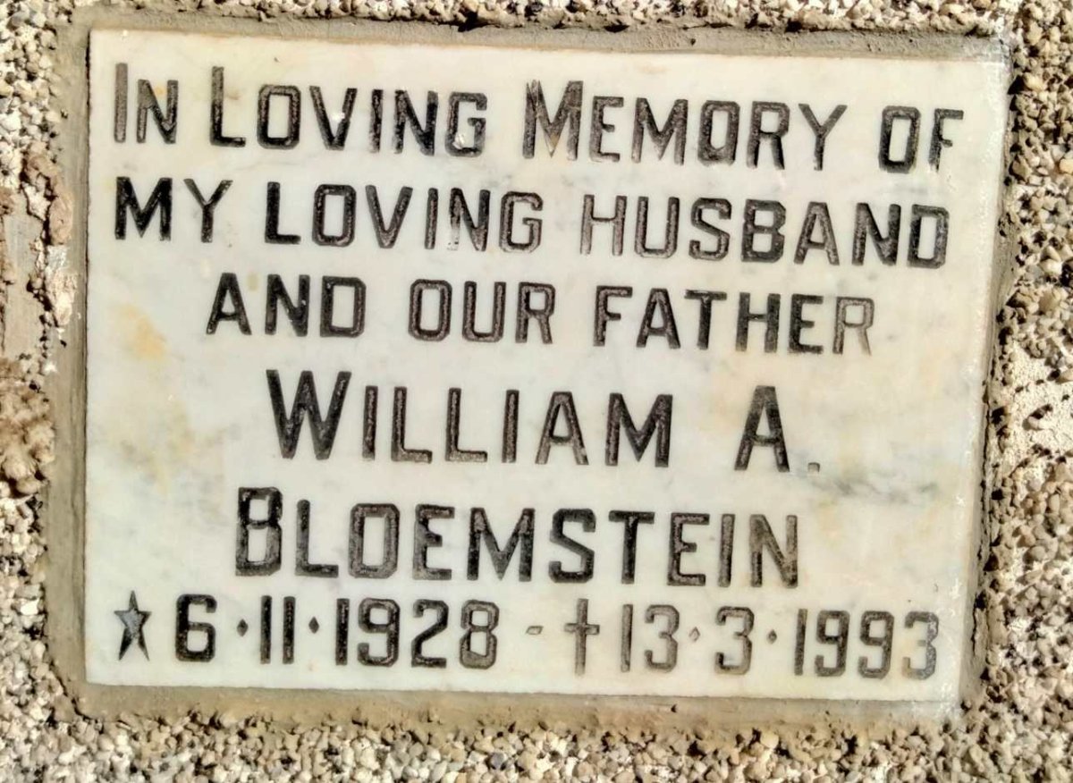 BLOEMSTEIN William A. 1928-1993