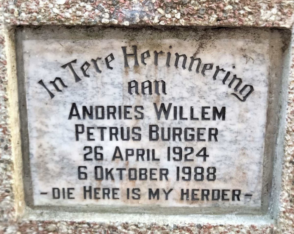 BURGER Andries Willem Petrus 1924-1988