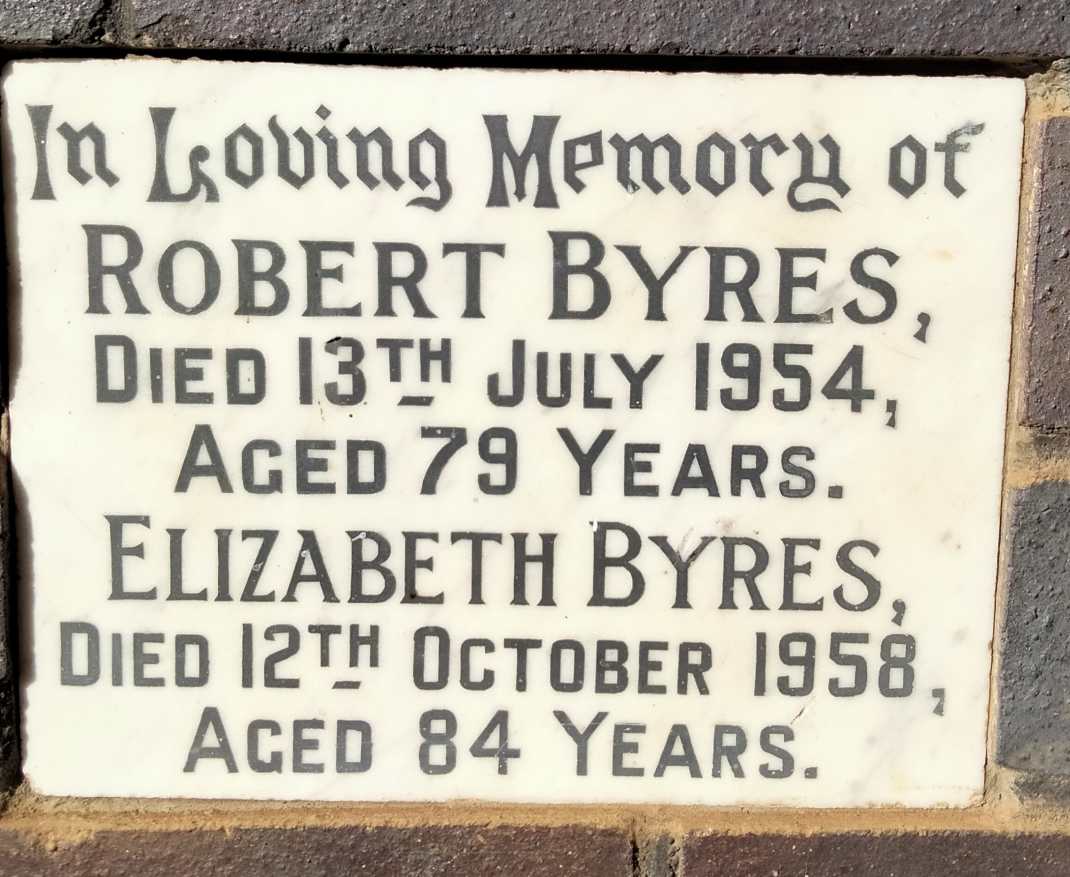 BYRES Robert -1954 & Elizabeth -1958