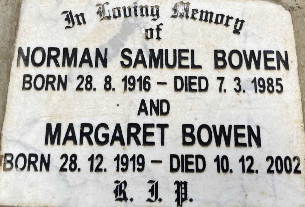 BOWEN Norman Samuel 1916-1985 & Margaret 1919-2002