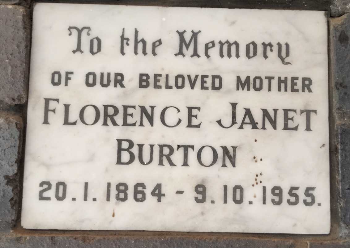 BURTON Florence Janet 1864-1955