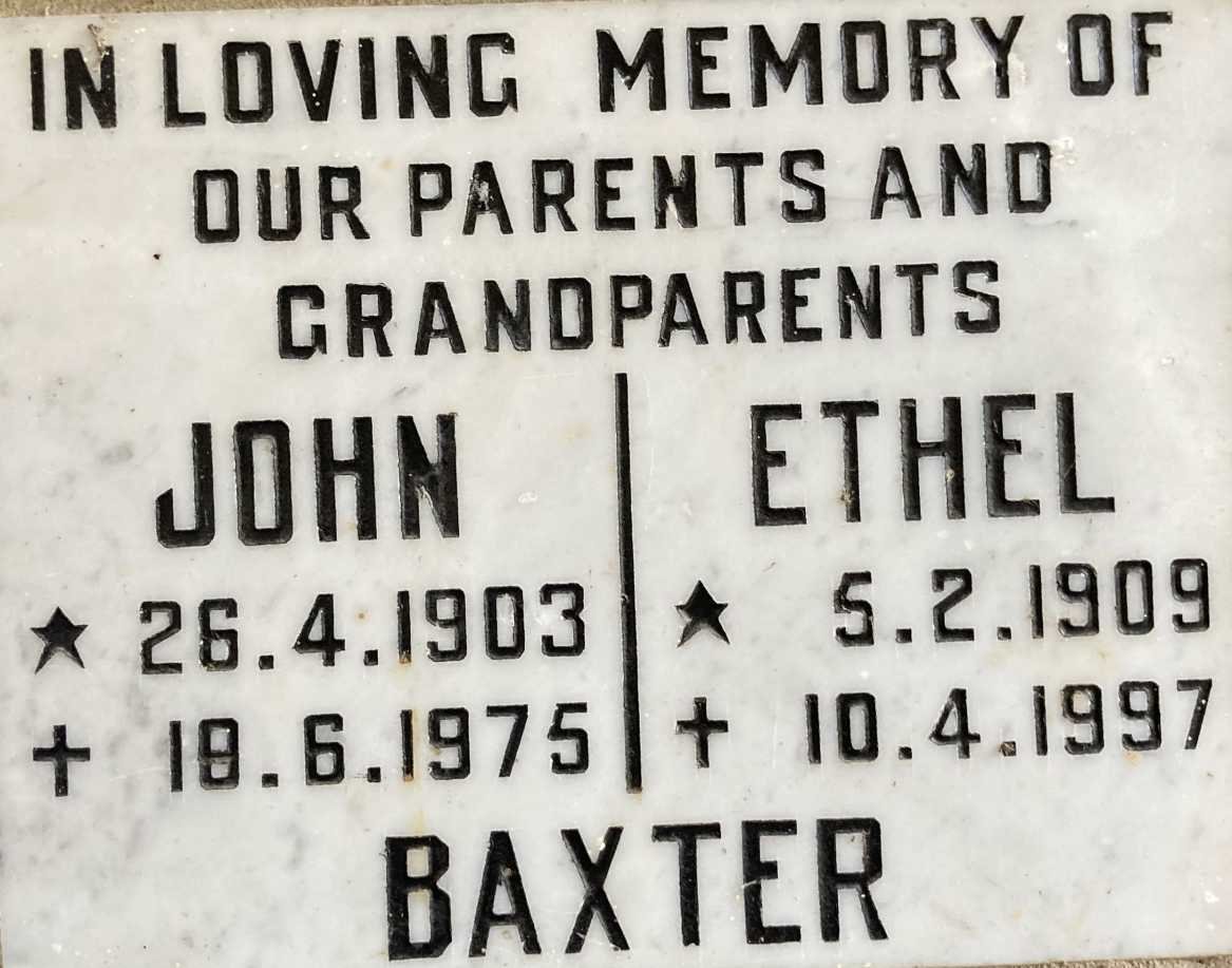 BAXTER John 1903-1975 & Ethel 1909-1997
