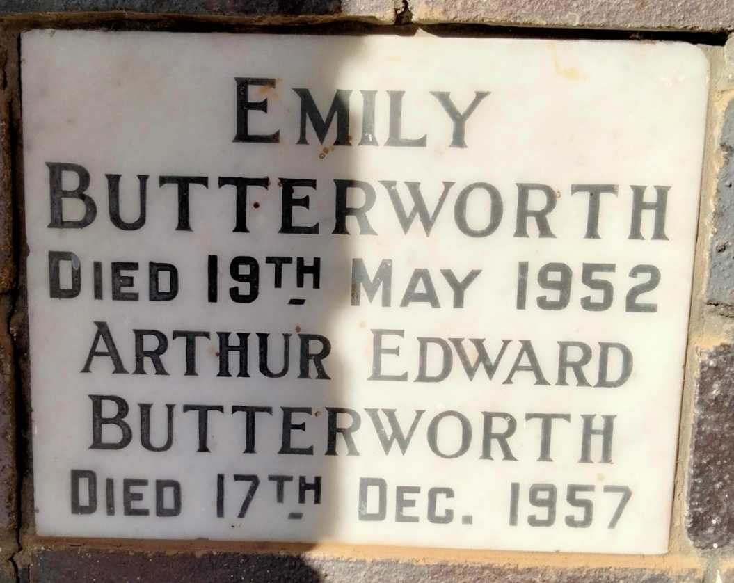 BUTTERWORTH Arthur Edward -1957 & Emily -1952