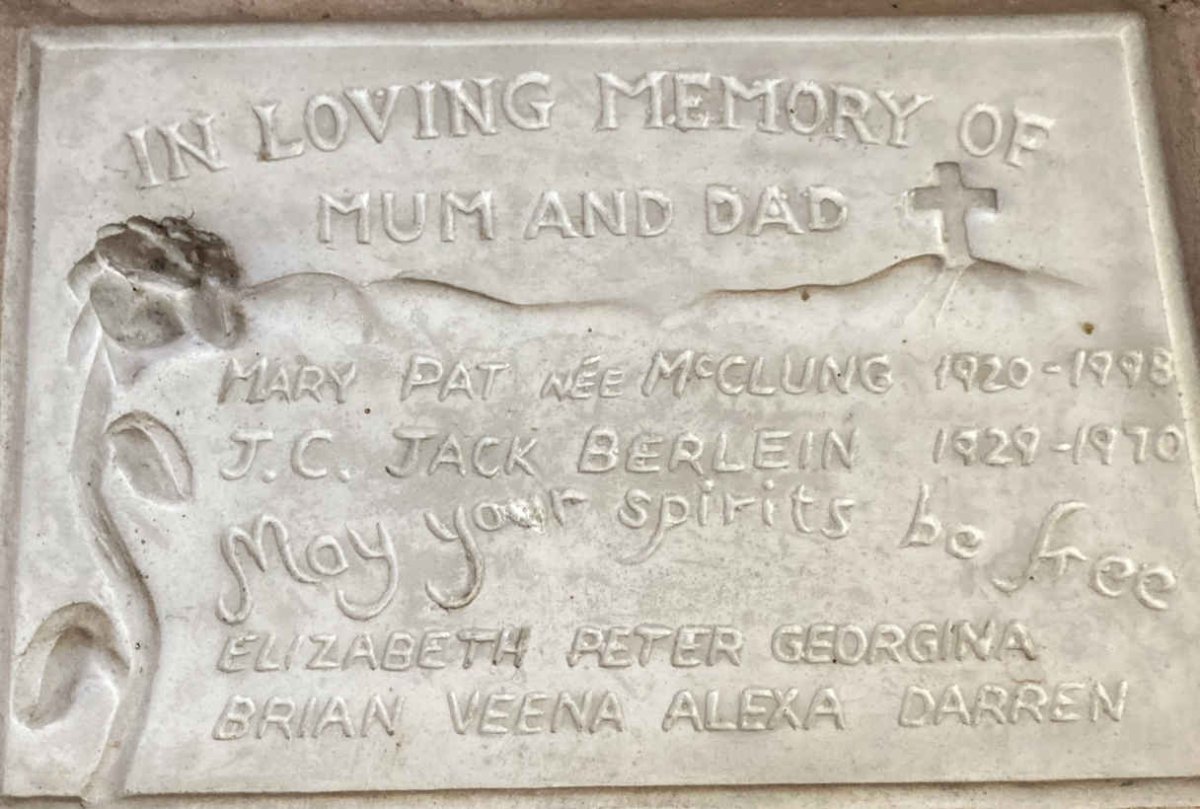 BERLEIN J.C. 1929-1970 & Mary Pat MCLUNG 1920-1998