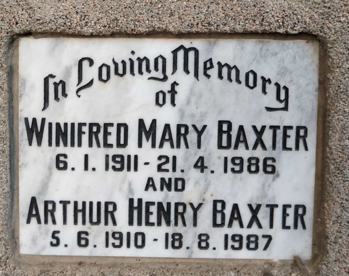 BAXTER Arthur Henry 1910-1987 & Winifred Mary 1911-1986