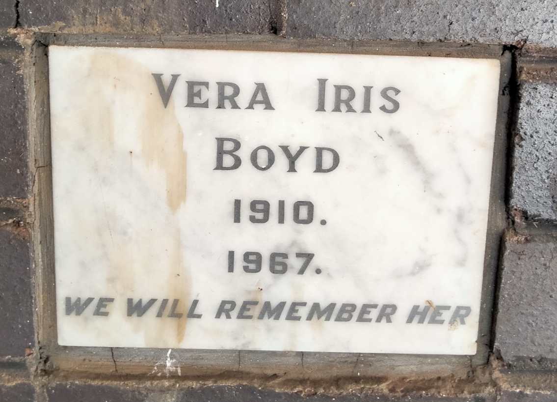 BOYD Vera Iris 1910-1967