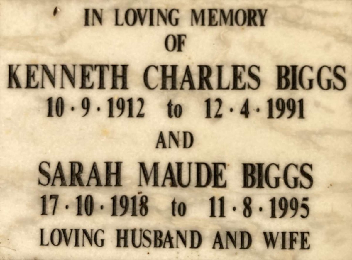 BIGGS Kenneth Charles 1912-1991 & Sarah Maude 1918-1995