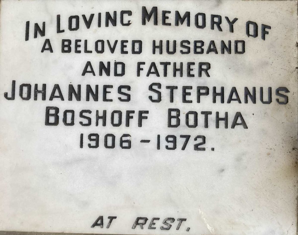 BOTHA Johannes Stephanus Boshoff 1906-1972