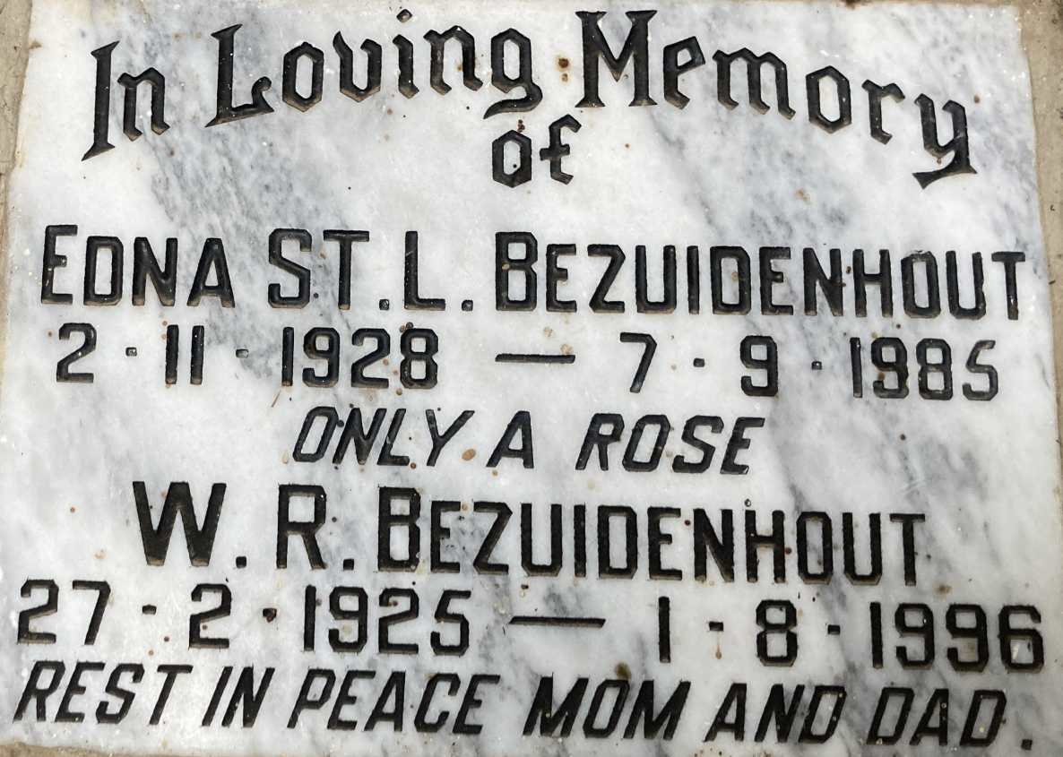 BEZUIDENHOUT W.R. 1925-1996 & Edna ST.L. 1928-1985