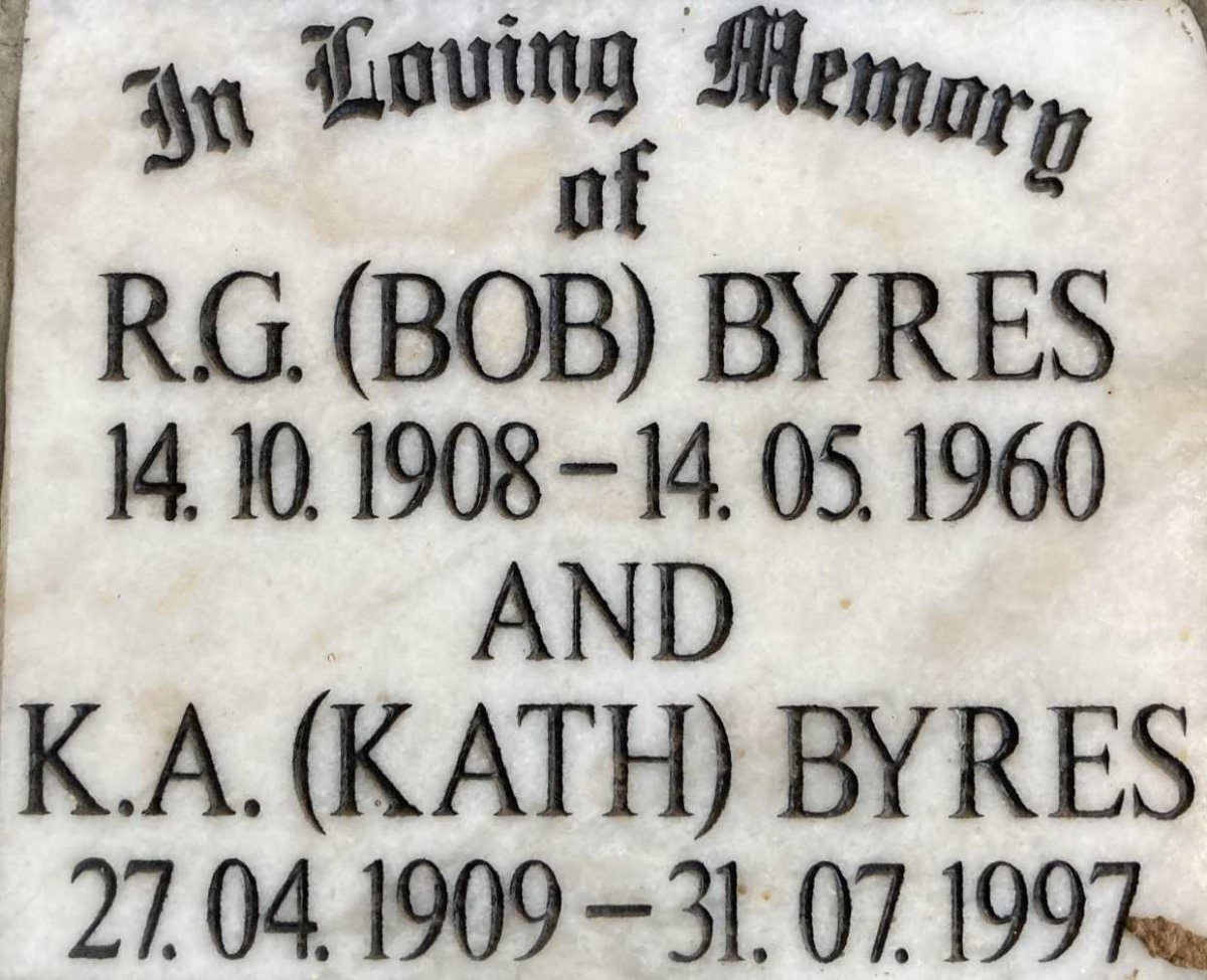 BYRES R.G. 1908-1960 & K.A. 1909-1997
