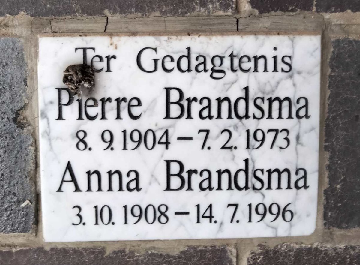BRANDSMA Pierre 1904-1973 & Anna 1908-1996