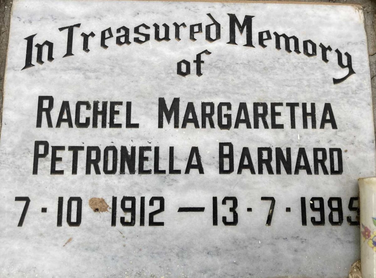 BARNARD Rachel Margaretha Petronella 1912-1985