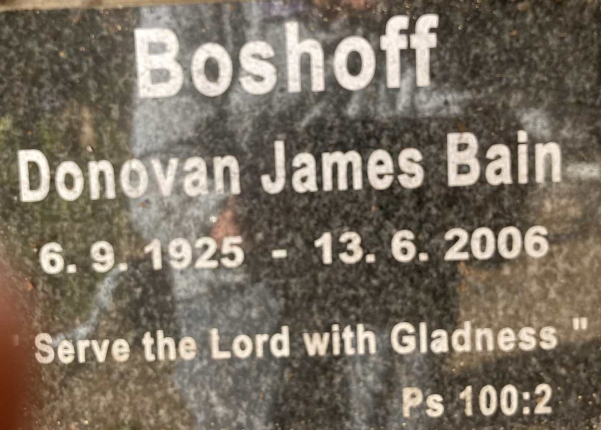 BOSHOFF Donovan James Bain 1925-2006