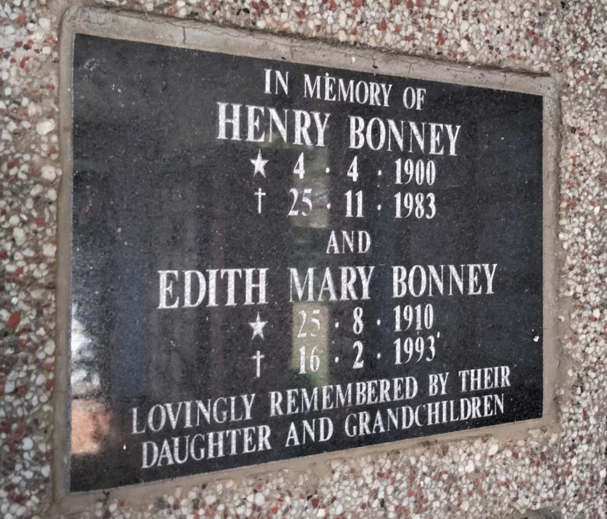 BONNEY Henry 1900-1983 & Edith Mary 1910-1993