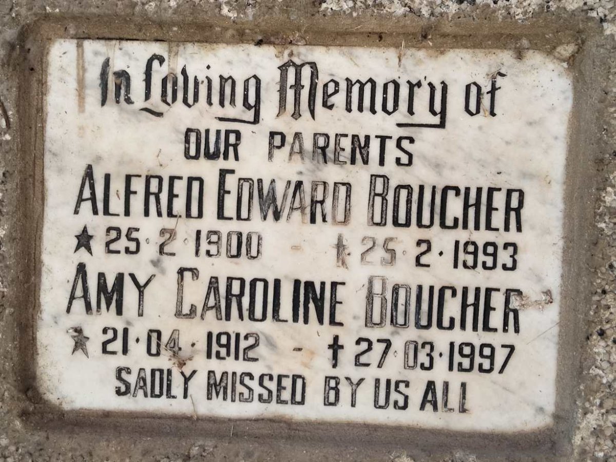 BOUCHER Alfred Edward 1900-1993 & Amy Caroline 1912-1997