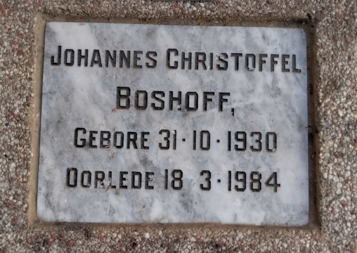 BOSHOFF Johannes Christoffel 1930-1984