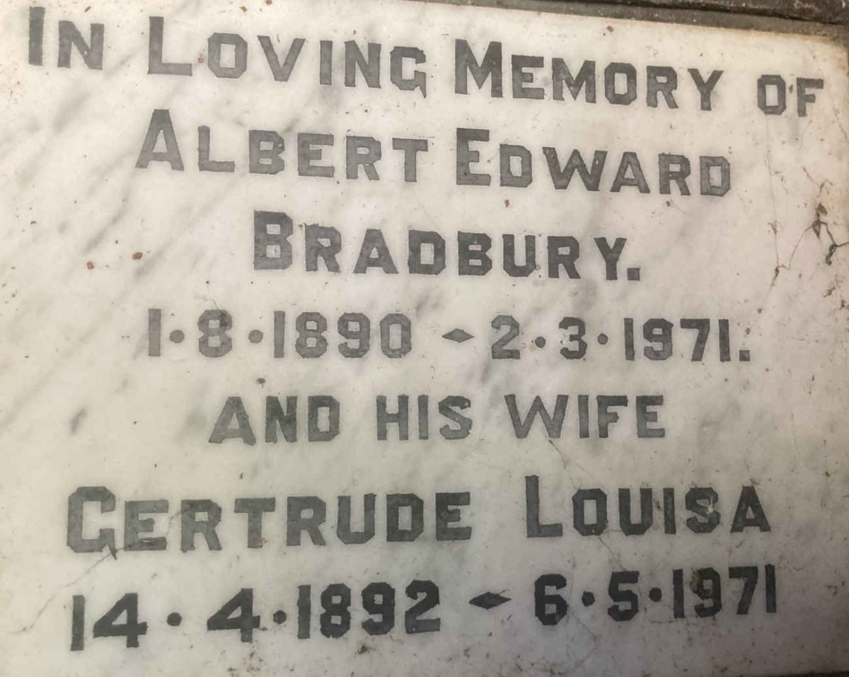 BRADBURY Albert Edward 1890-1971 & Gertrude Louisa 1892-1971