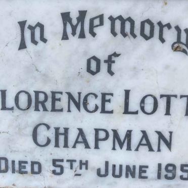 CHAPMAN Florence Lottie -1952
