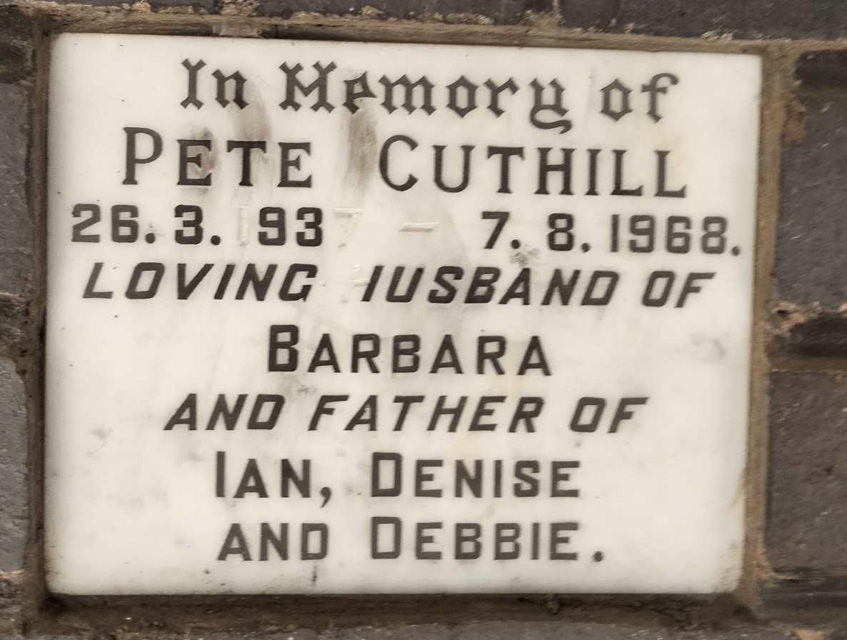 CUTHILL Pete 1937-1968