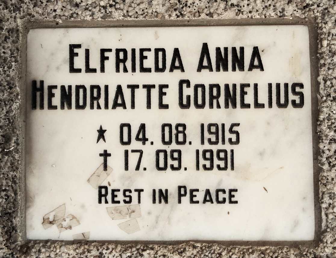 CORNELIUS Elfrieda Anna Hendriatte 1915-1991
