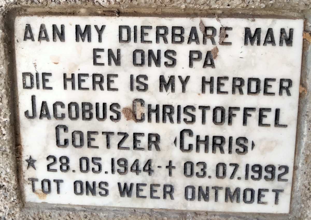 COETZER Jacobus Christoffel 1944-1992