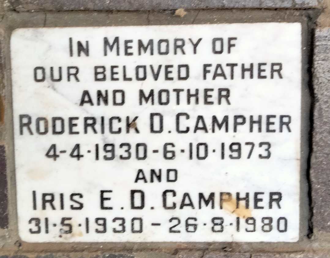 CAMPHER Roderick D. 1930-1973 & Iris E.D. 1930-1980