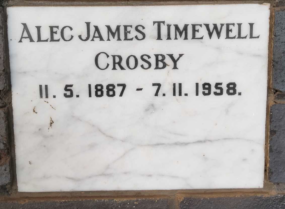 CROSBY Alec James Timewell 1887-1958