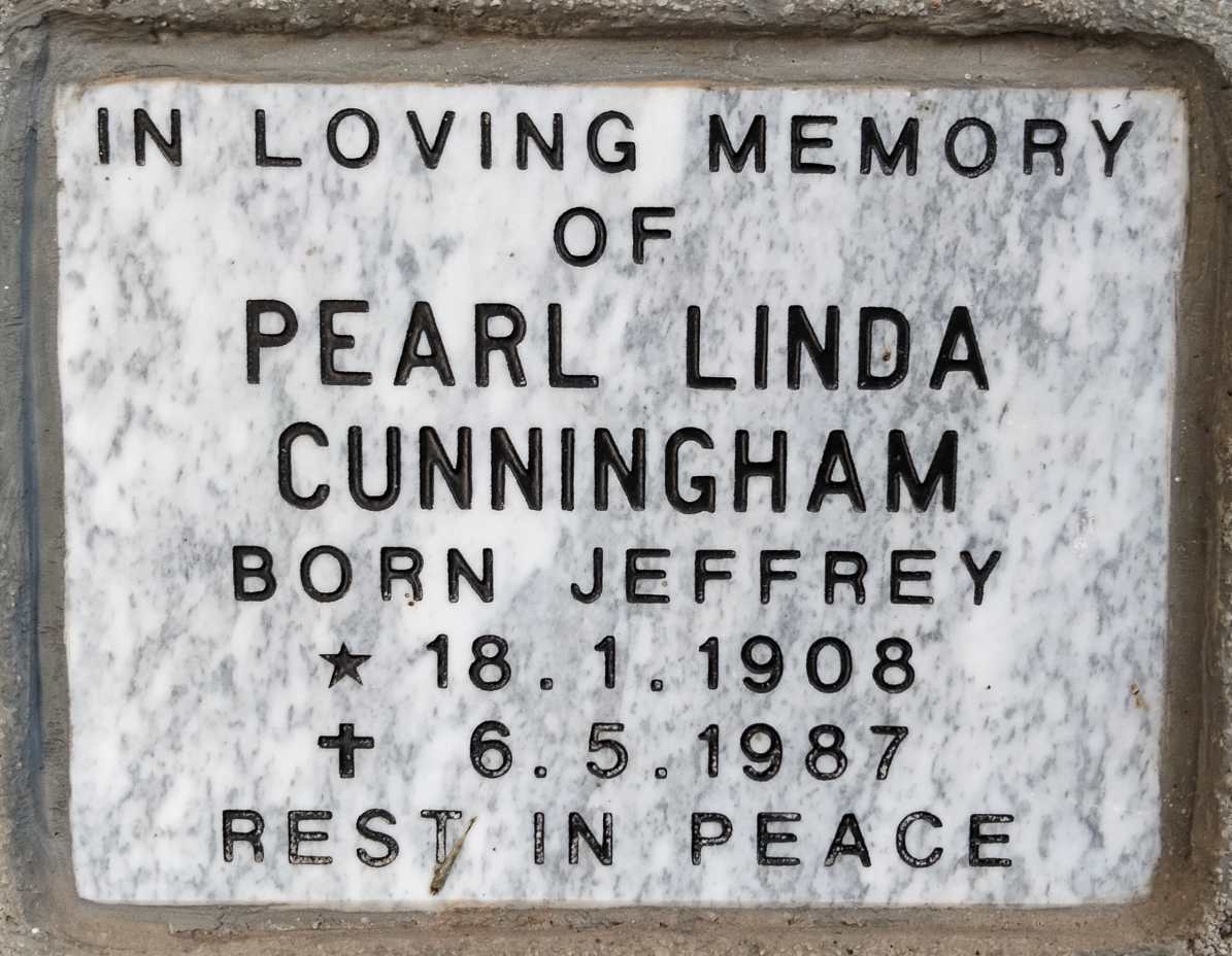CUNNINGHAM Pearl Linda nee JEFFREY 1908-1987