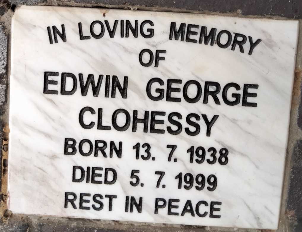 CLOHESSY Edwin George 1938-1999