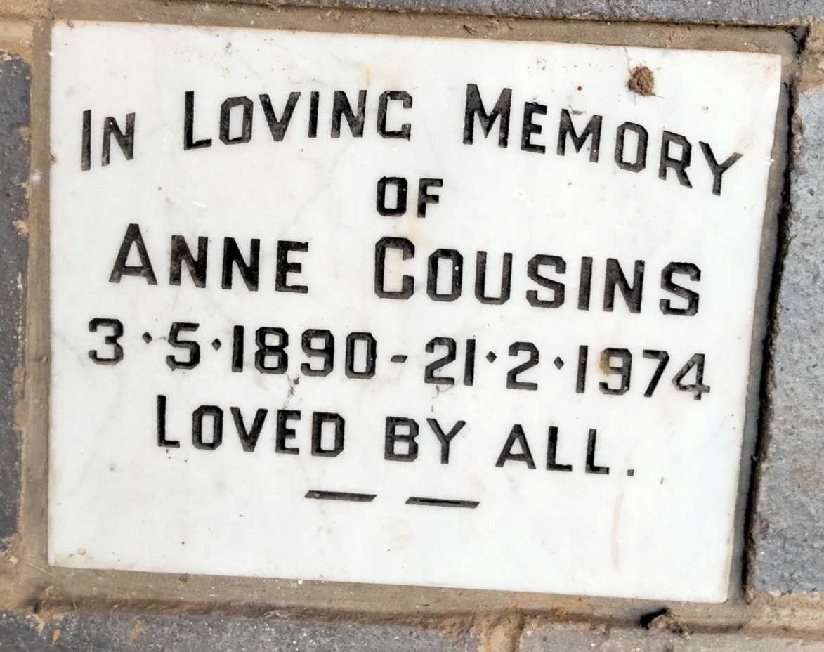 COUSINS Anne 1890-1974