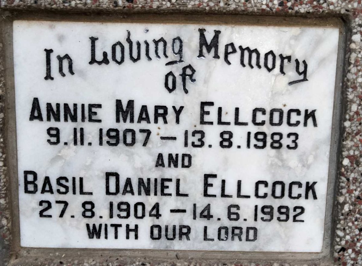 ELLCOCK Basil Daniel 1904-1992 & Annie Mary 1907-1983