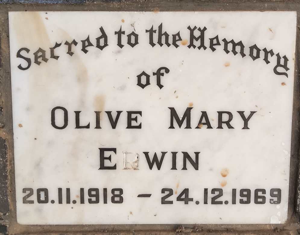 ERWIN Olive Mary 1918-1969