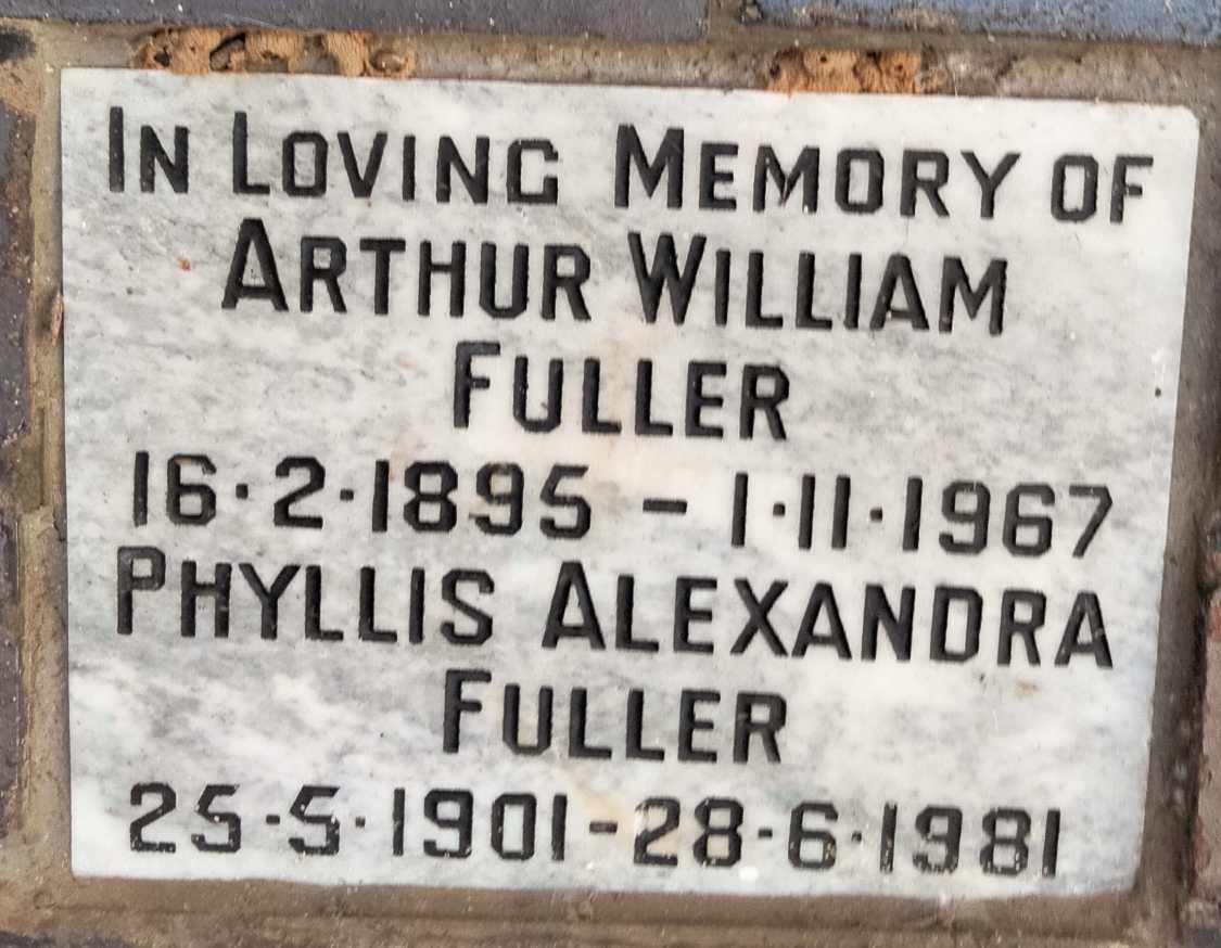 FULLER Arthur William 1895-1967 & Phyllis Alexander 1901-1981