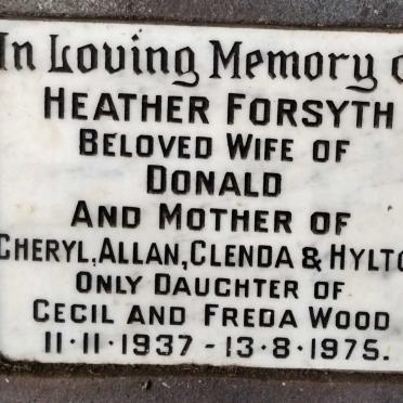 FORSYTH Heather 1937-1975